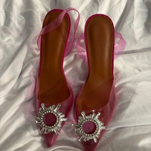 Elegant Pink Women's Shoes with Rhinestone Detail